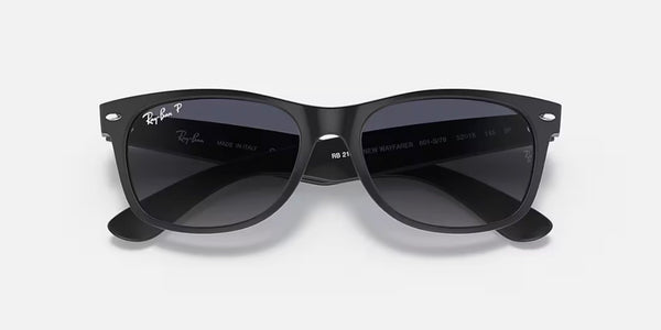 Ray-Ban® New Wayfarer™ Sunglasses - Matte Black Frame/Blue Gradient Polarized Lenses