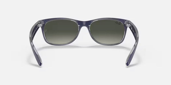 Ray-Ban® New Wayfarer™ Sunglasses - Matte Blue on Transparent Frame/Grey Gradient Lenses