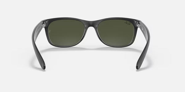 Ray-Ban® New Wayfarer™ Sunglasses - Matte Rubber Black Frame/G-15 Green Lenses