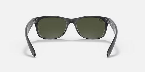 Ray-Ban® New Wayfarer™ Sunglasses - Matte Rubber Black on Black Frame/G-15 Green Lenses