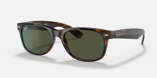 Ray-Ban® New Wayfarer™ Sunglasses - Polished Tortoise Frame/G-15 Green Lenses