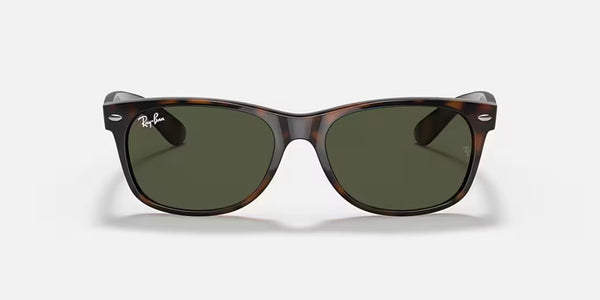 Ray-Ban® New Wayfarer™ Sunglasses - Polished Tortoise Frame/G-15 Green Lenses