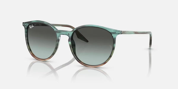 Ray-Ban® RB2204™ Sunglasses - Polished Striped Blue & Green Frame/Blue Vintage Lenses