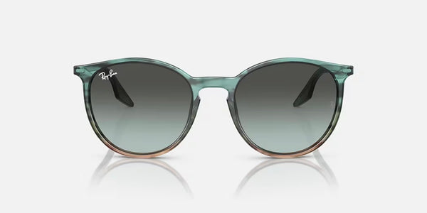 Ray-Ban® RB2204™ Sunglasses - Polished Striped Blue & Green Frame/Blue Vintage Lenses