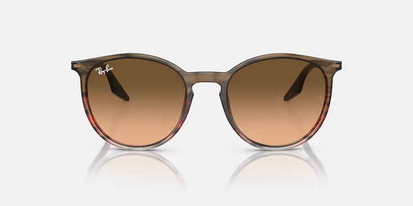 Ray-Ban® RB2204™ Sunglasses - Polished Striped Brown & Red Frame/Pink-Black Lenses