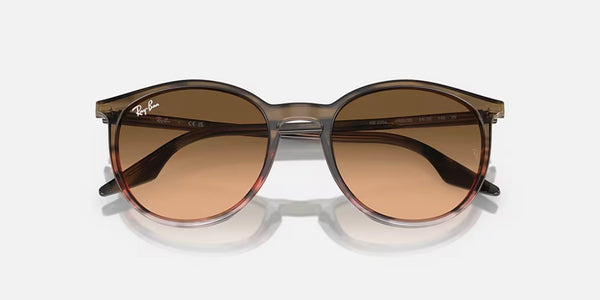Ray-Ban® RB2204™ Sunglasses - Polished Striped Brown & Red Frame/Pink-Black Lenses