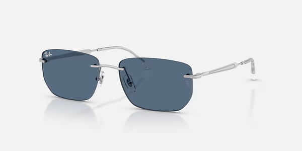 Ray-Ban® RB3768™ Sunglasses - Polished Silver Frame/Dark Blue Lenses