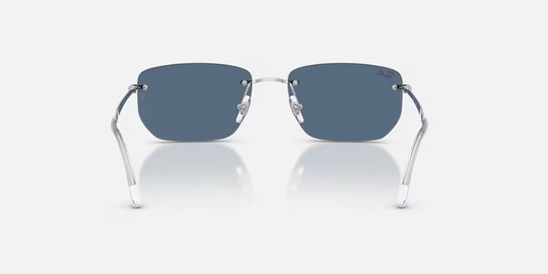 Ray-Ban® RB3768™ Sunglasses - Polished Silver Frame/Dark Blue Lenses