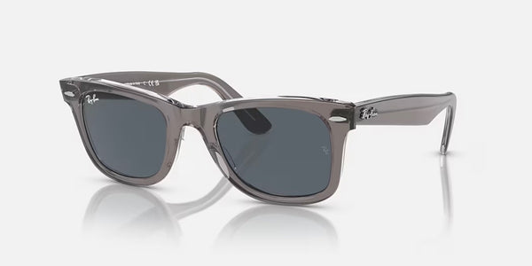 Ray-Ban® Original Wayfarer Classic™ Sunglasses - Polished Grey on Transparent Frame/Blue Lenses