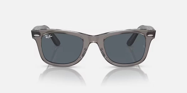 Ray-Ban® Original Wayfarer Classic™ Sunglasses - Polished Grey on Transparent Frame/Blue Lenses