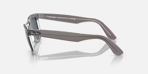 Ray-Ban® Original Wayfarer Classic™ Sunglasses - Polished Grey on Transparent Frame/Blue Lenses