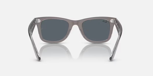 Ray-Ban® Original Wayfarer Classic™ Sunglasses - Polished Grey on Transparent Frame/Blue Lenses