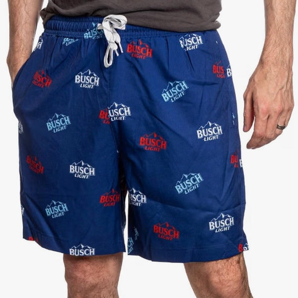 Officially Licensed Busch Light Men's Boardshorts - Navy Blue Label Design