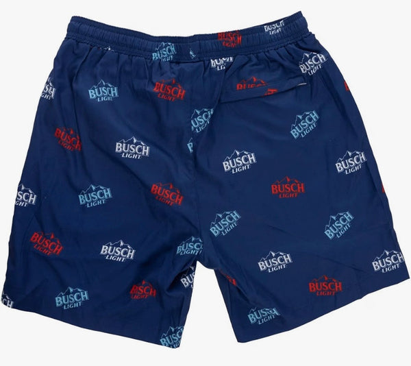 Officially Licensed Busch Light Men's Boardshorts - Navy Blue Label Design
