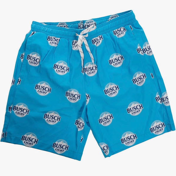 Officially Licensed Busch Light Men's Boardshorts - Light Blue Label Design