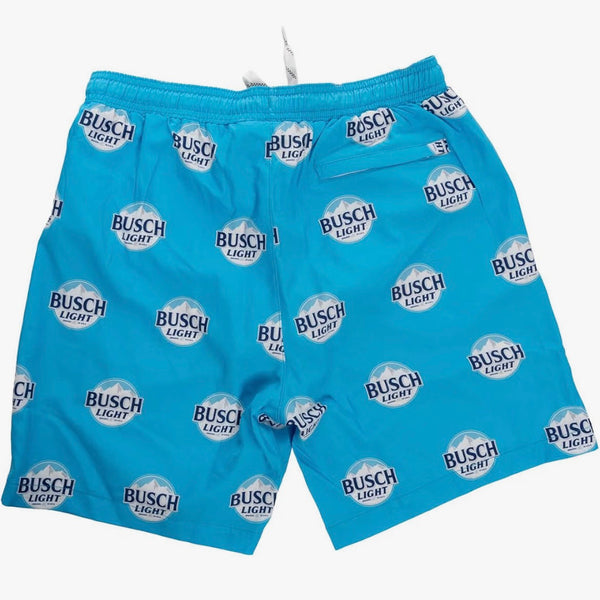 Officially Licensed Busch Light Men's Boardshorts - Light Blue Label Design