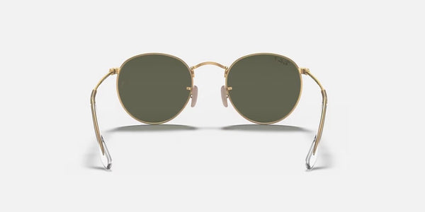 Ray-Ban® Round Metal™ Sunglasses - Matte Arista Gold Frame/G-15 Green Polarized Lenses