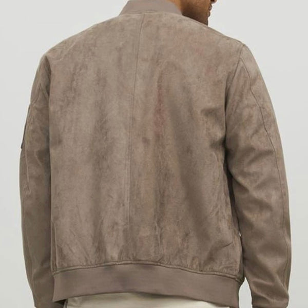 Jack & Jones Faux Suede Bomber Jacket - Falcon