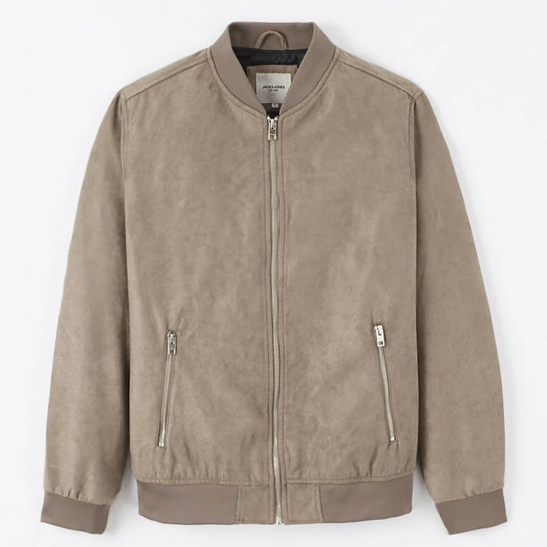Jack & Jones Faux Suede Bomber Jacket - Falcon