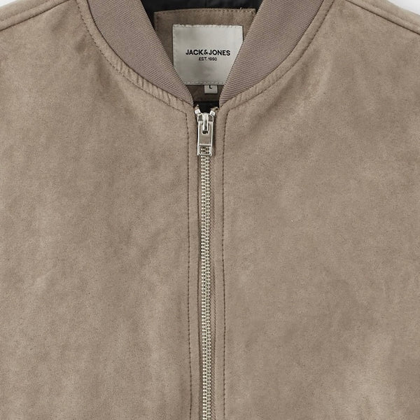 Jack & Jones Faux Suede Bomber Jacket - Falcon
