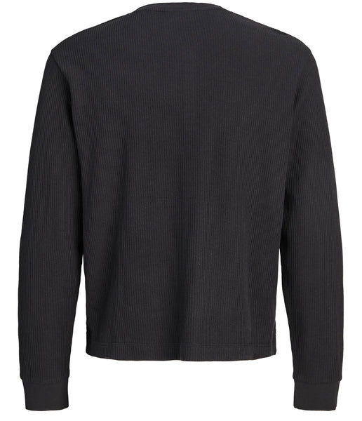 Jack & Jones Regular Long Sleeve Henley Tee - Black