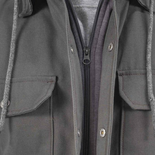 Dickies Men's Fleece Hooded Work Coat with Hydroshield - Slate Grey