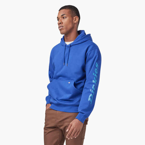 Dickies Men's Water Repellent Sleeve Logo Hoodie - Surf Blue