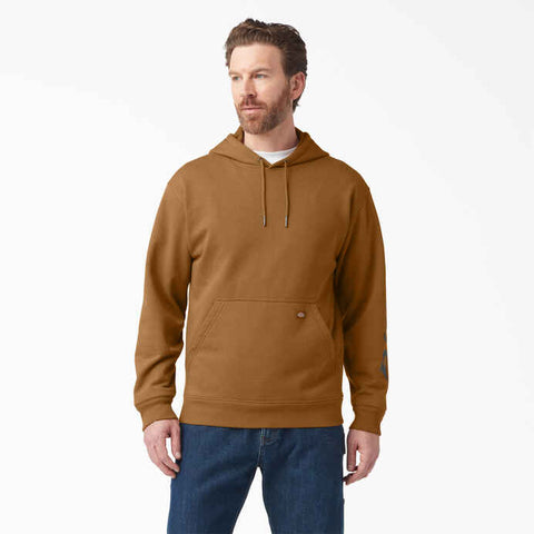 Dickies Men's Water Repellent Sleeve Logo Hoodie - Brown Duck