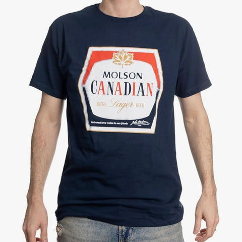 Officially Licensed Molson Canadian Men's Short Sleeved Tee - Navy