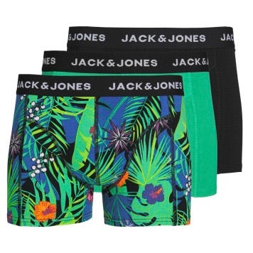 Jack & Jones Men's 3 Pack Cotton Trunks - Flower Mix