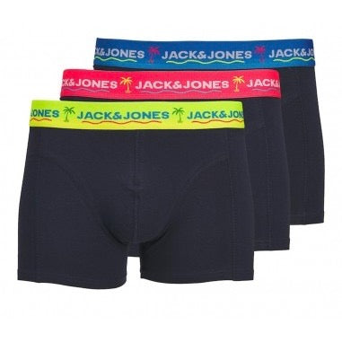 Jack & Jones Men's 3 Pack Cotton Trunks - Thomas Solid