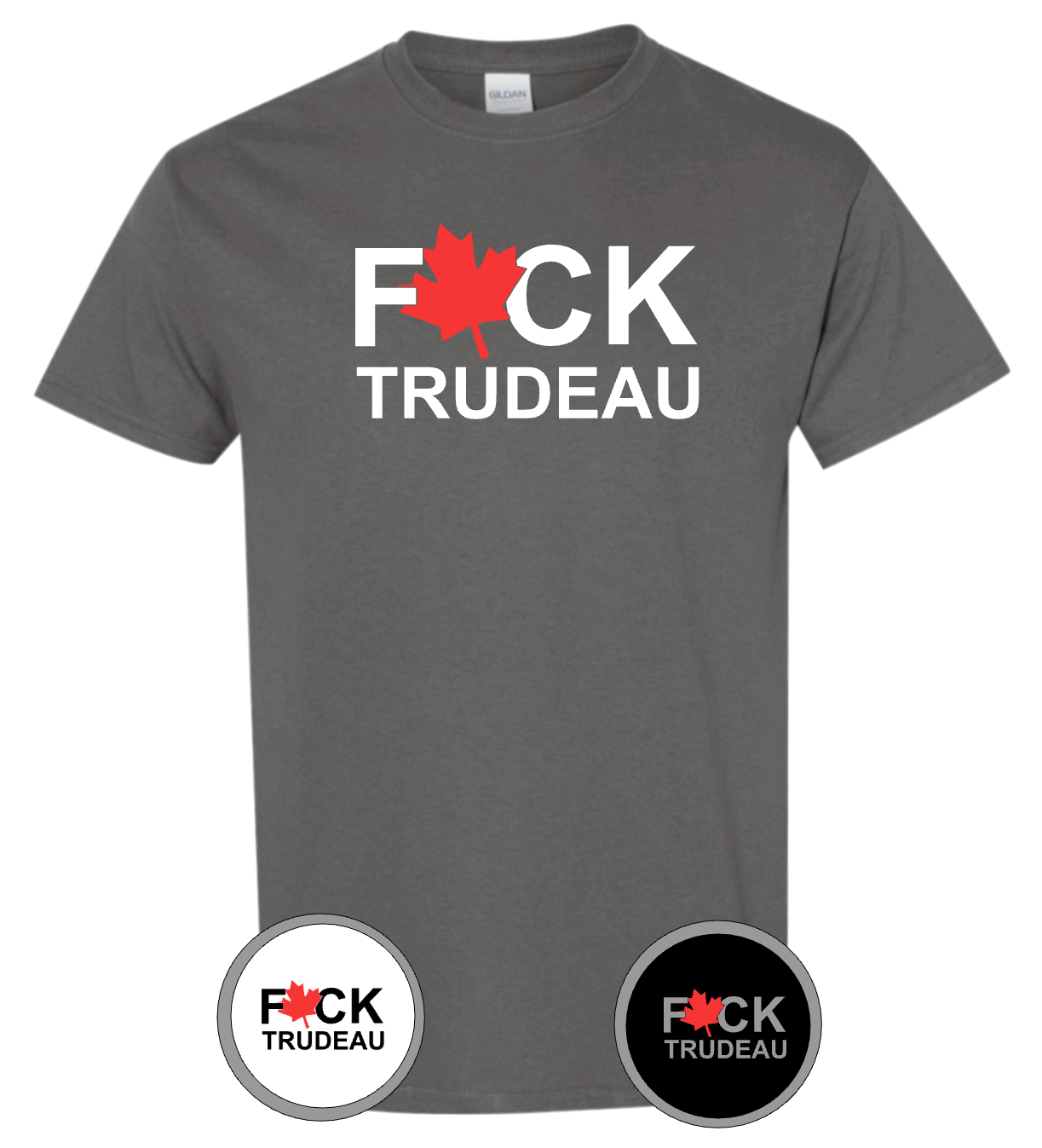 Anti Justin Trudeau Fuck Trudeau Embedded Maple Leaf T-Shirt