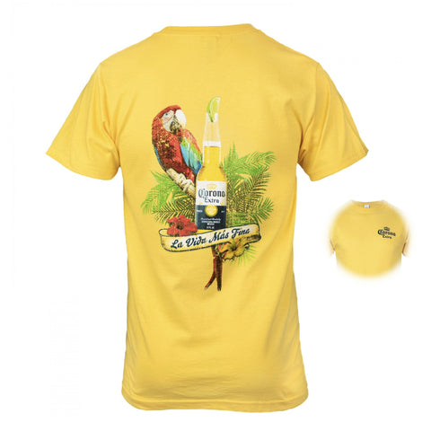 Officially Licensed Corona Extra Men's Short Sleeved Tee - Yellow