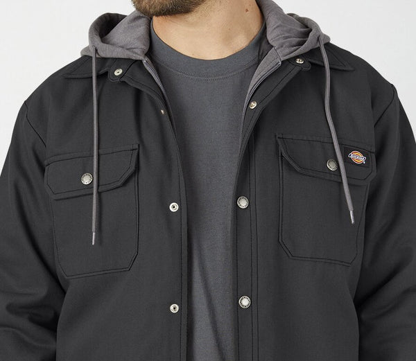 Dickies Men's Fleece Hooded Work Coat with Hydroshield - Black