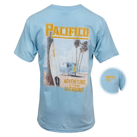 Officially Licensed Pacifico Men's Short Sleeved Tee - Light Blue