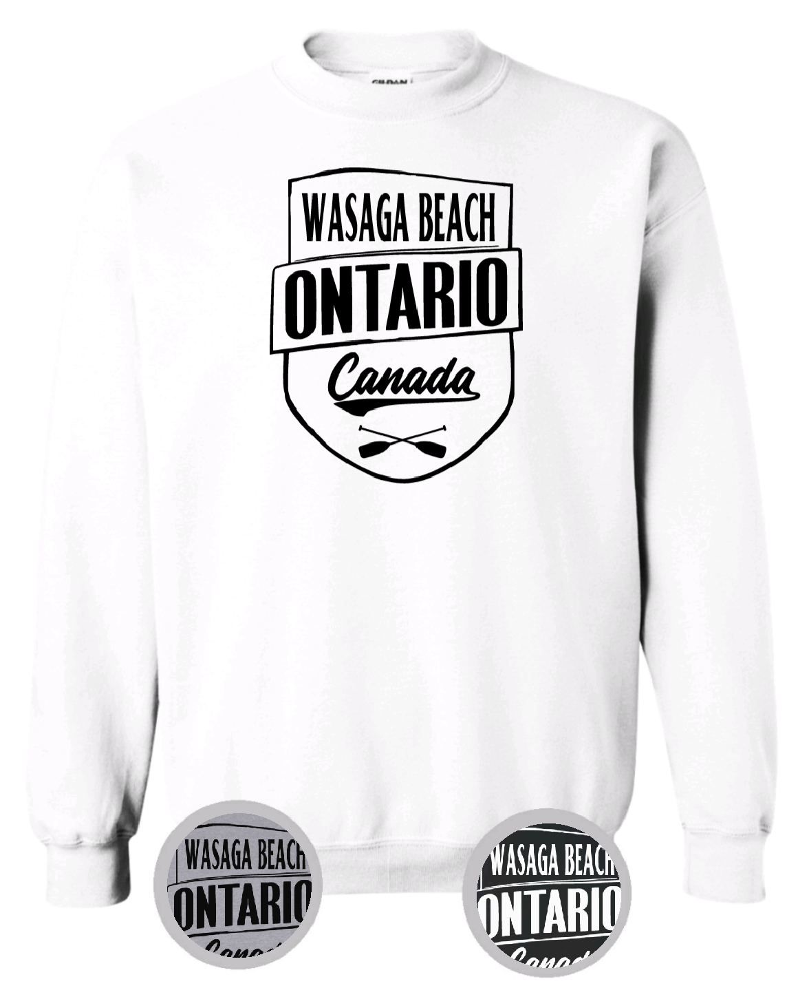 Ontario's West Coast - Wasaga Beach - Crossed Paddles Crewneck Sweater