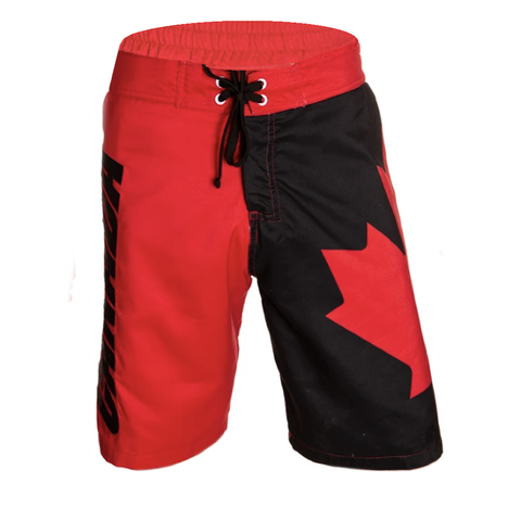 Men's Canada Flag Boardshorts - Red/Black