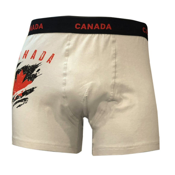Men's Canada Boxer Brief -  Distressed Leaf Design