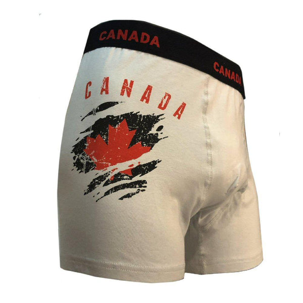 Men's Canada Boxer Brief -  Distressed Leaf Design