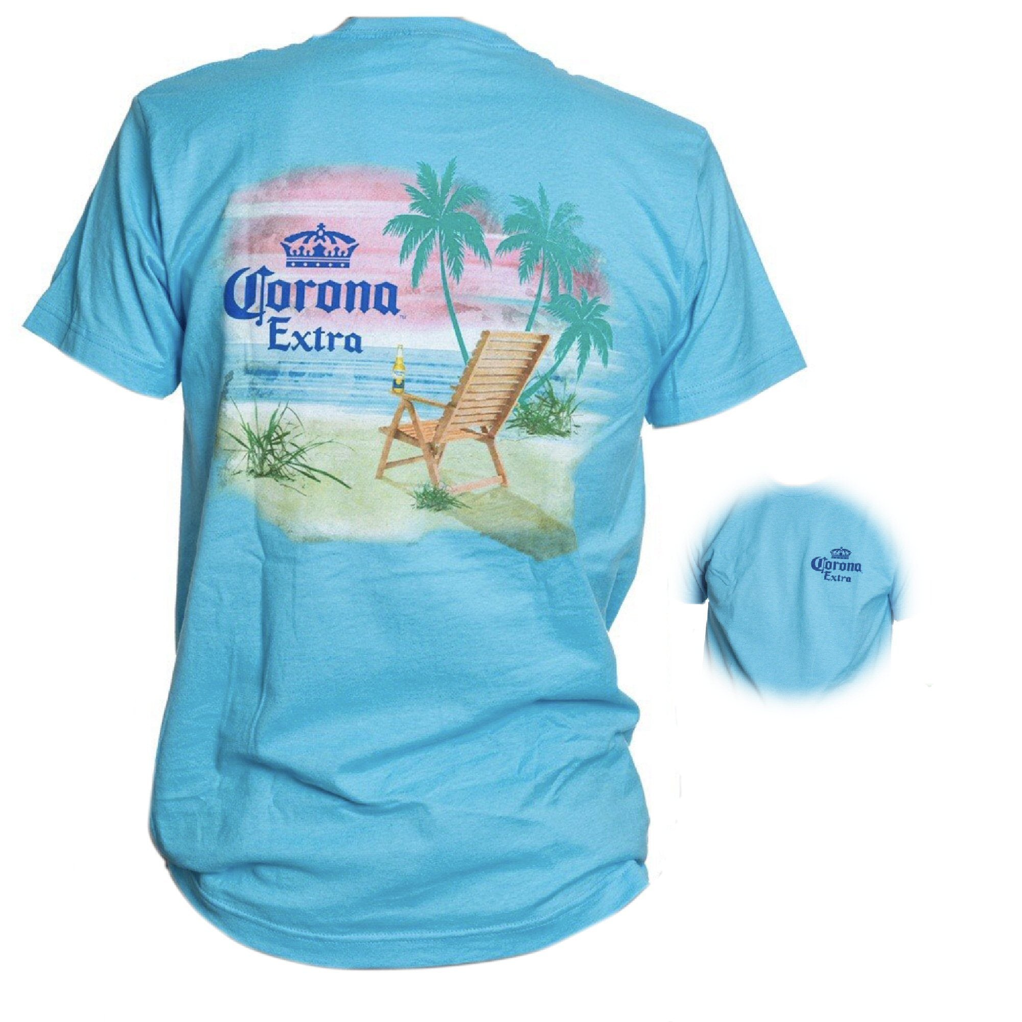 Officially Licensed Corona Extra Men's Short Sleeved Tee - Turquoise
