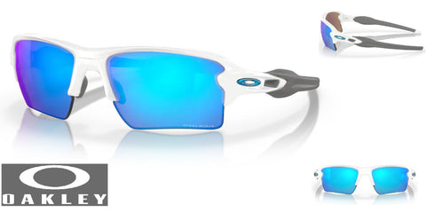 Oakley Flak 2.0 XL Sunglasses - Polished White Frame/Prizm Sapphire Lenses