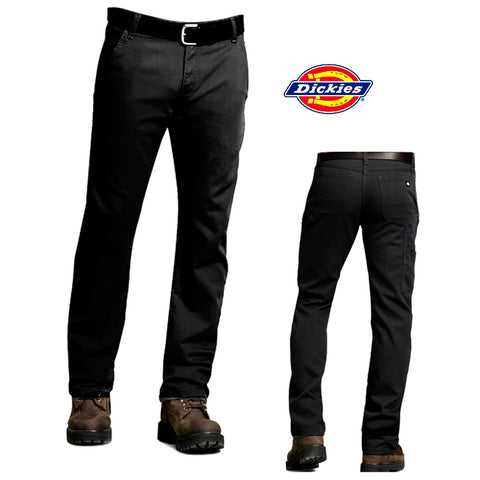 Dickies Men's FLEX Regular Fit Straight Leg Tough Max Carpenter Pants - Stonewashed Black