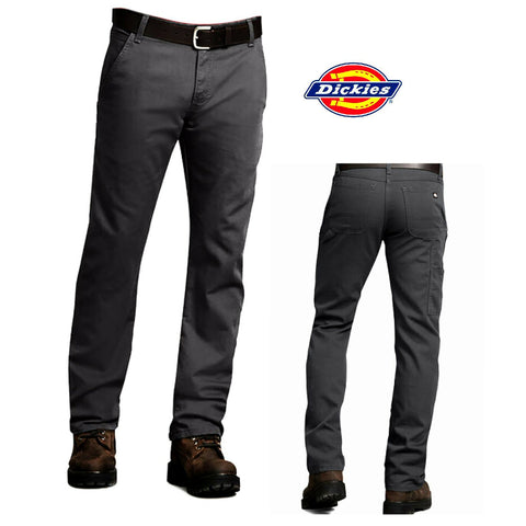 Dickies Men's FLEX Regular Fit Straight Leg Tough Max Carpenter Pants - Stonewashed Grey