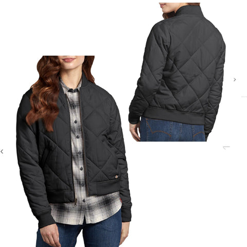 Dickies Women's Quilted Bomber Jacket - Black