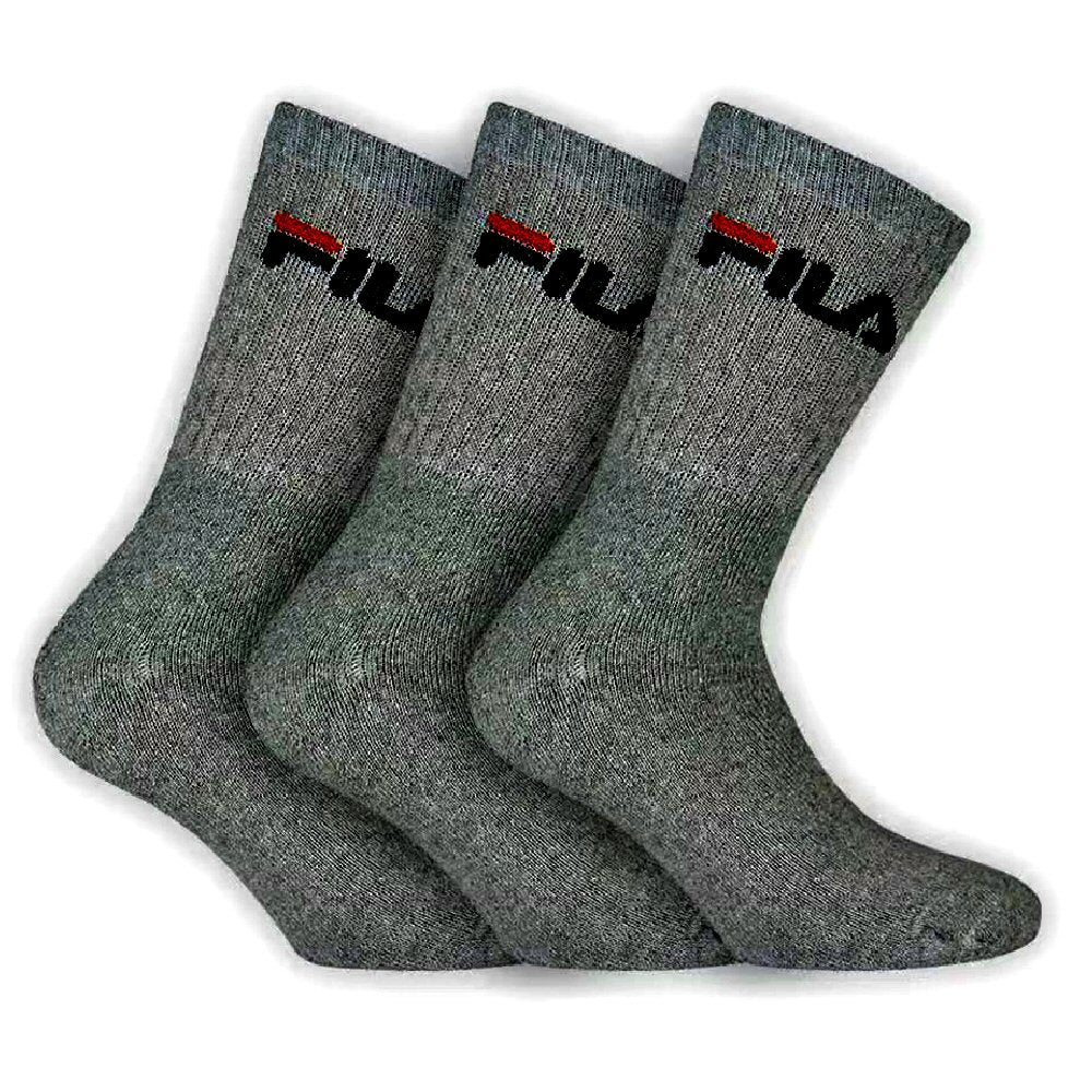 Fila Crew Sport Men's Socks 3 Pack - Charcoal Grey