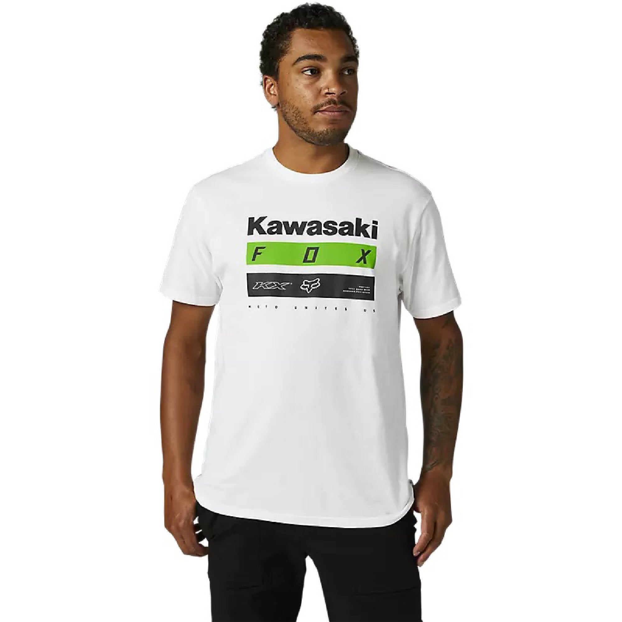 Fox Racing Kawasaki Stripes Men's Short Sleeved Tee - White
