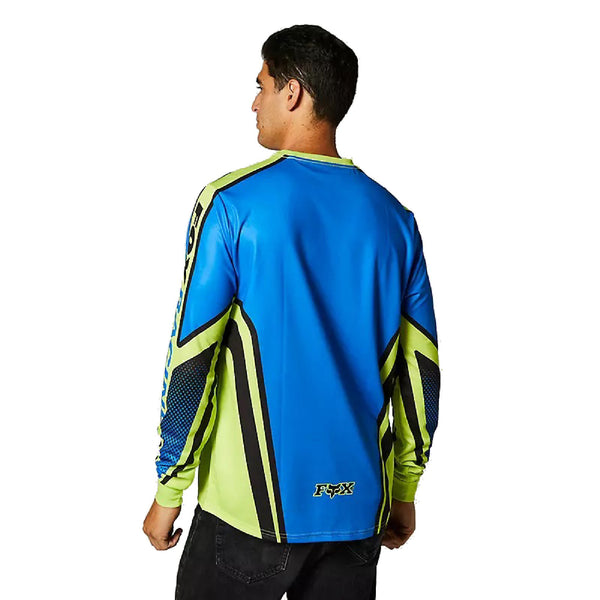 Fox Racing Octane Men's Long Sleeve Jersey - Blue/Yellow