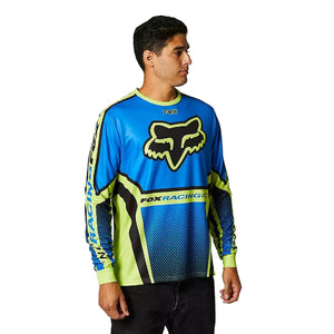 Fox Racing Octane Men's Long Sleeve Jersey - Blue/Yellow