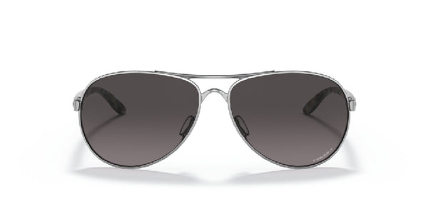Oakley Feedback Women's Sunglasses - Polished Chrome Frame/Prizm Grey Gradient Polarized Lenses