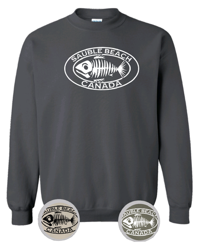 Ontario's West Coast - Sauble Beach - Fish Bones Crewneck Sweater